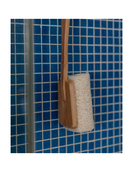 Brosse luffa avec manche démontable