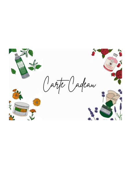 photo de la carte cadeau face avec fleurs